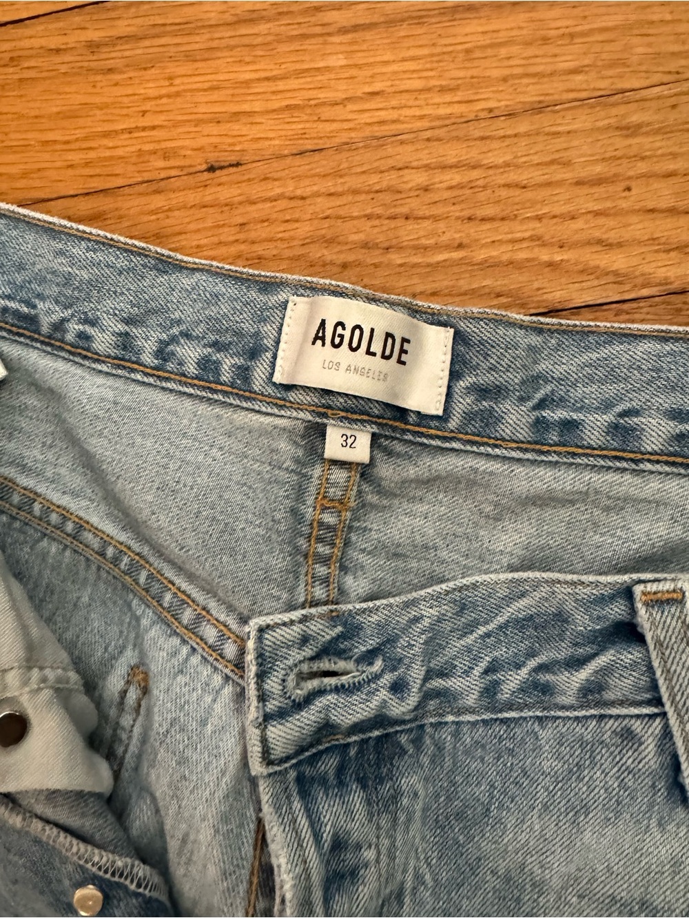 AGOLDE Light Blue High-Rise Women’s Criss Cross Jeans